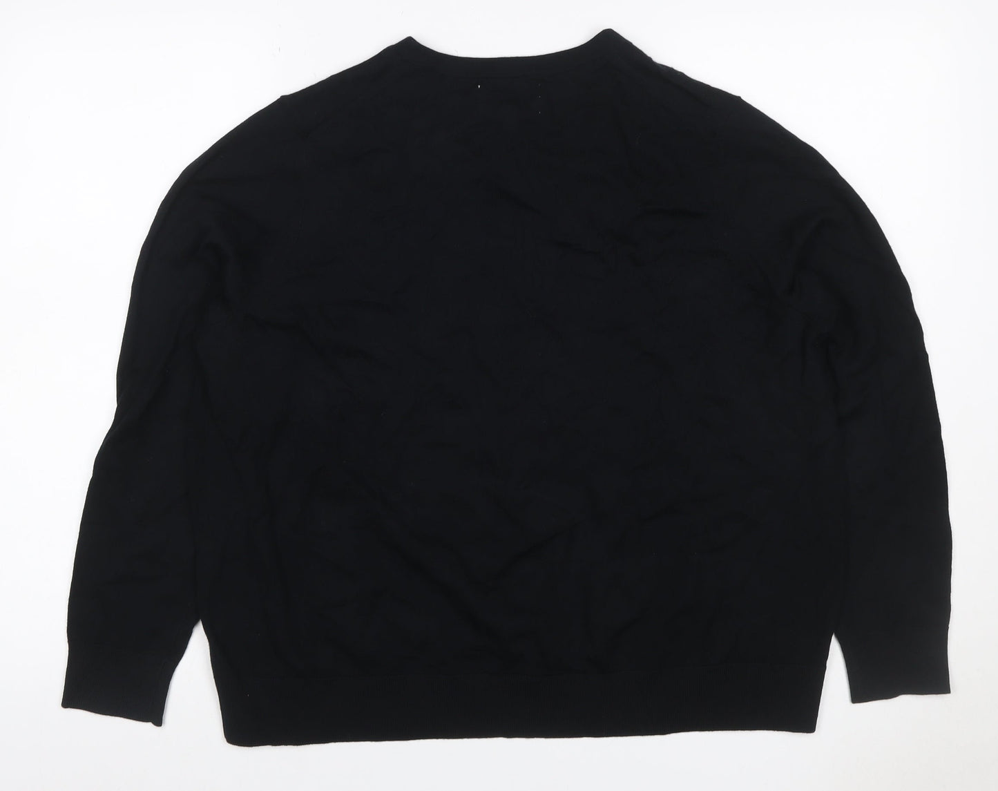 Marks and Spencer Women Black Size 20 Extra Fine Merino Wool Jumper