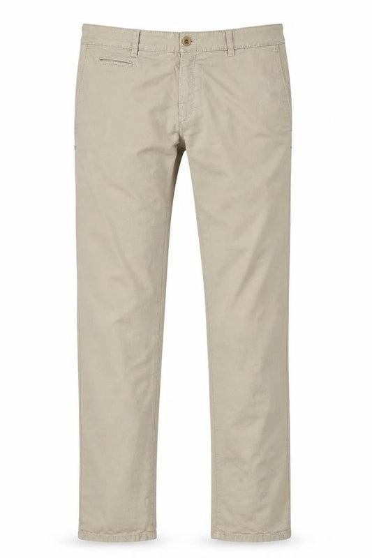 Brax Men’s Beige 32/32 Stretch Cotton Chino Trousers Flat Front