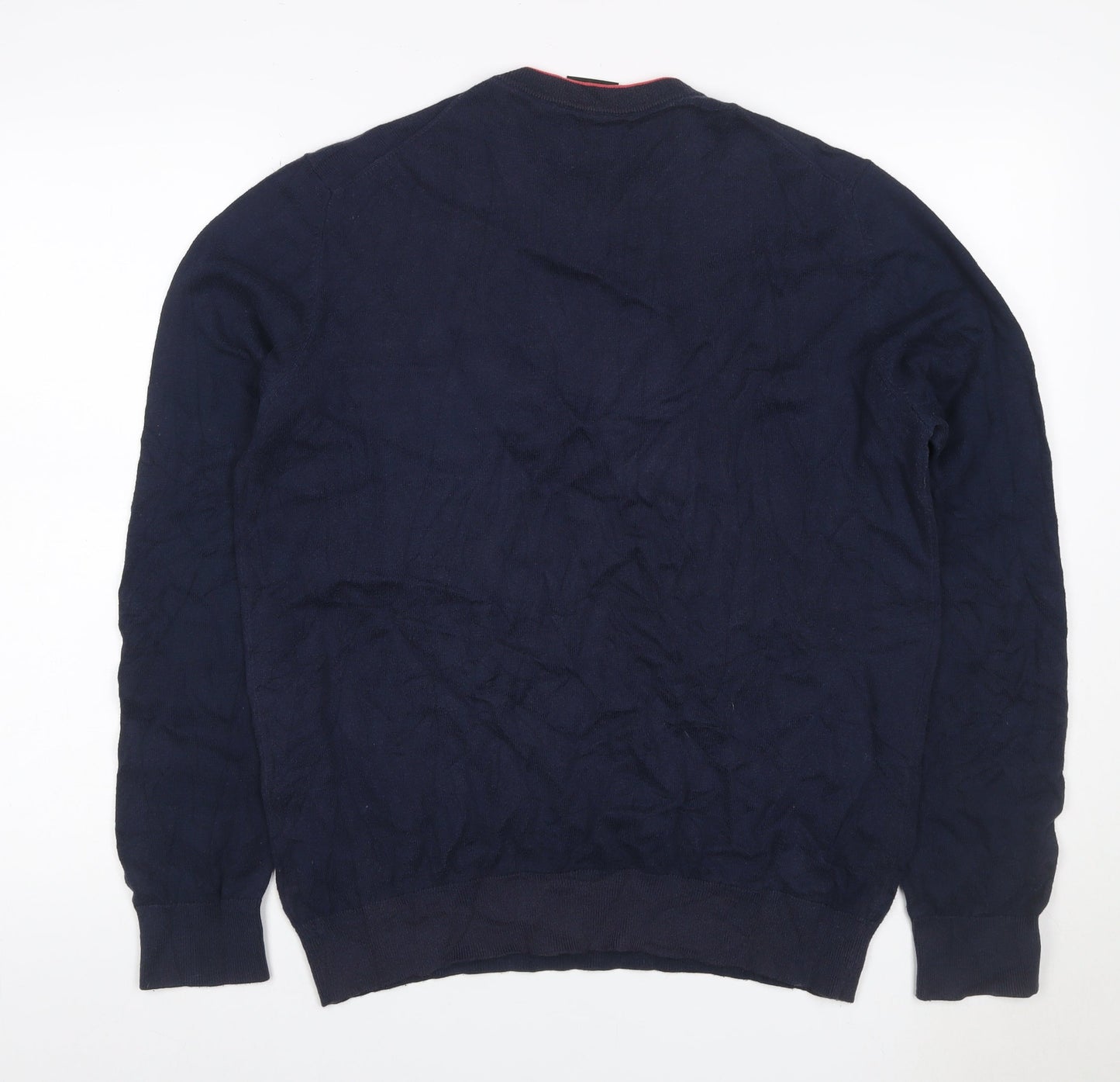 PS Paul Smith Men's Blue L Cotton Zebra Logo Crew Neck Jumper