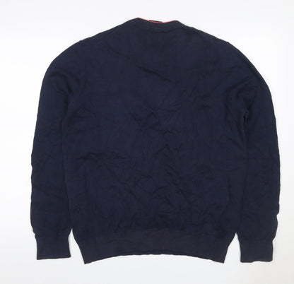 PS Paul Smith Men's Blue L Cotton Zebra Logo Crew Neck Jumper