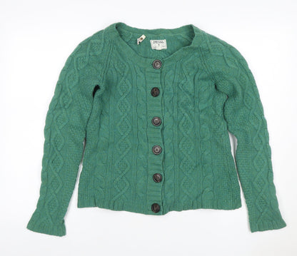 Seasalt Women’s Green UK 14 Cable-Knit Lambswool Cardigan