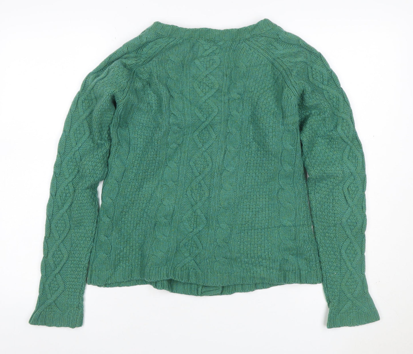Seasalt Women’s Green UK 14 Cable-Knit Lambswool Cardigan