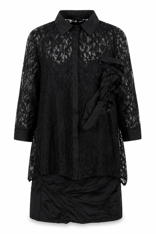 Pour Moi Women’s Black UK 16 Lace Fit & Flare Knee Dress