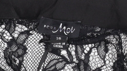 Pour Moi Women’s Black UK 16 Lace Fit & Flare Knee Dress