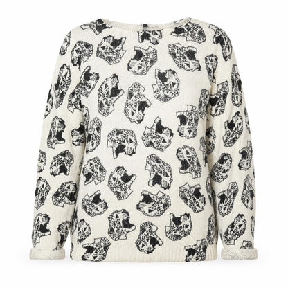 Custo Barcelona Women’s Ivory Black Skull Knit Jumper Size S