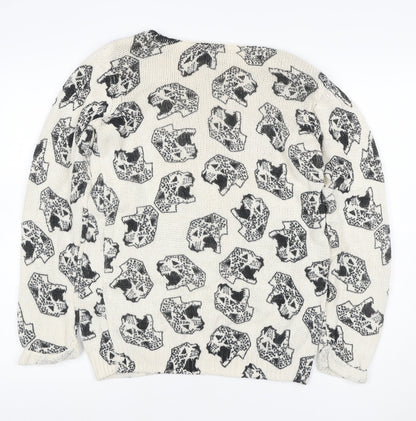 Custo Barcelona Women’s Ivory Black Skull Knit Jumper Size S