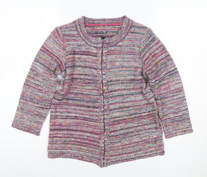 Marks and Spencer Women Multicoloured UK 8 Chunky Knit Zip Cardigan