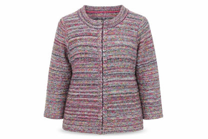 Marks & Spencer Women Multicoloured UK 8 Chunky Knit Zip Cardigan