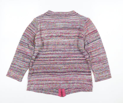 Marks and Spencer Women Multicoloured UK 8 Chunky Knit Zip Cardigan