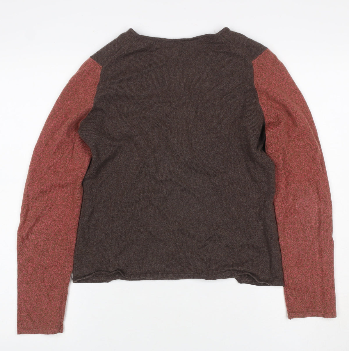 Liberty Women’s Brown Red V-Neck XS Fine Knit Raglan Sleeve Jumper