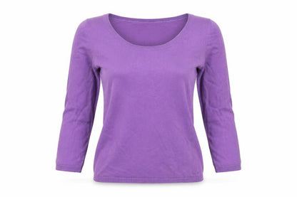 Marc O'Polo Women Purple XS Basic Cotton Stretch Long Sleeve Top