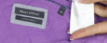 Marc O'Polo Women Purple XS Basic Cotton Stretch Long Sleeve Top