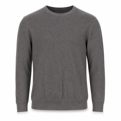Zara Men Grey XL Cotton Crew Neck Fine Knit Pullover Jumper