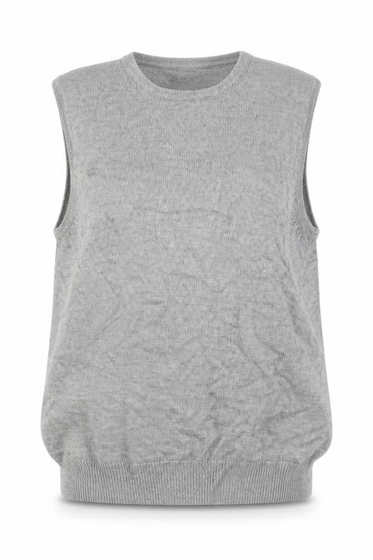 St Michael Marks & Spencer Women Grey Silk Knit Tank Top UK 10 Vintage