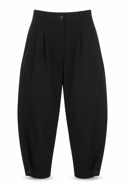 Zara Women Black L Tailored Capri Cropped Stretch Trousers