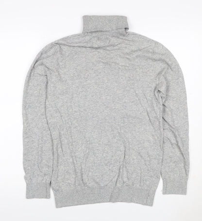 H&M Women Grey Size S Cotton Roll Neck Pullover Jumper