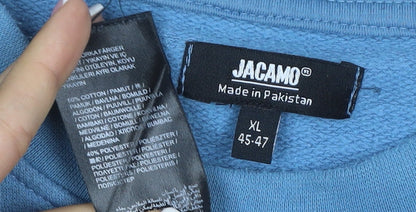 Jacamo Men’s Blue XL Crew Neck Pullover Sweatshirt Fleece