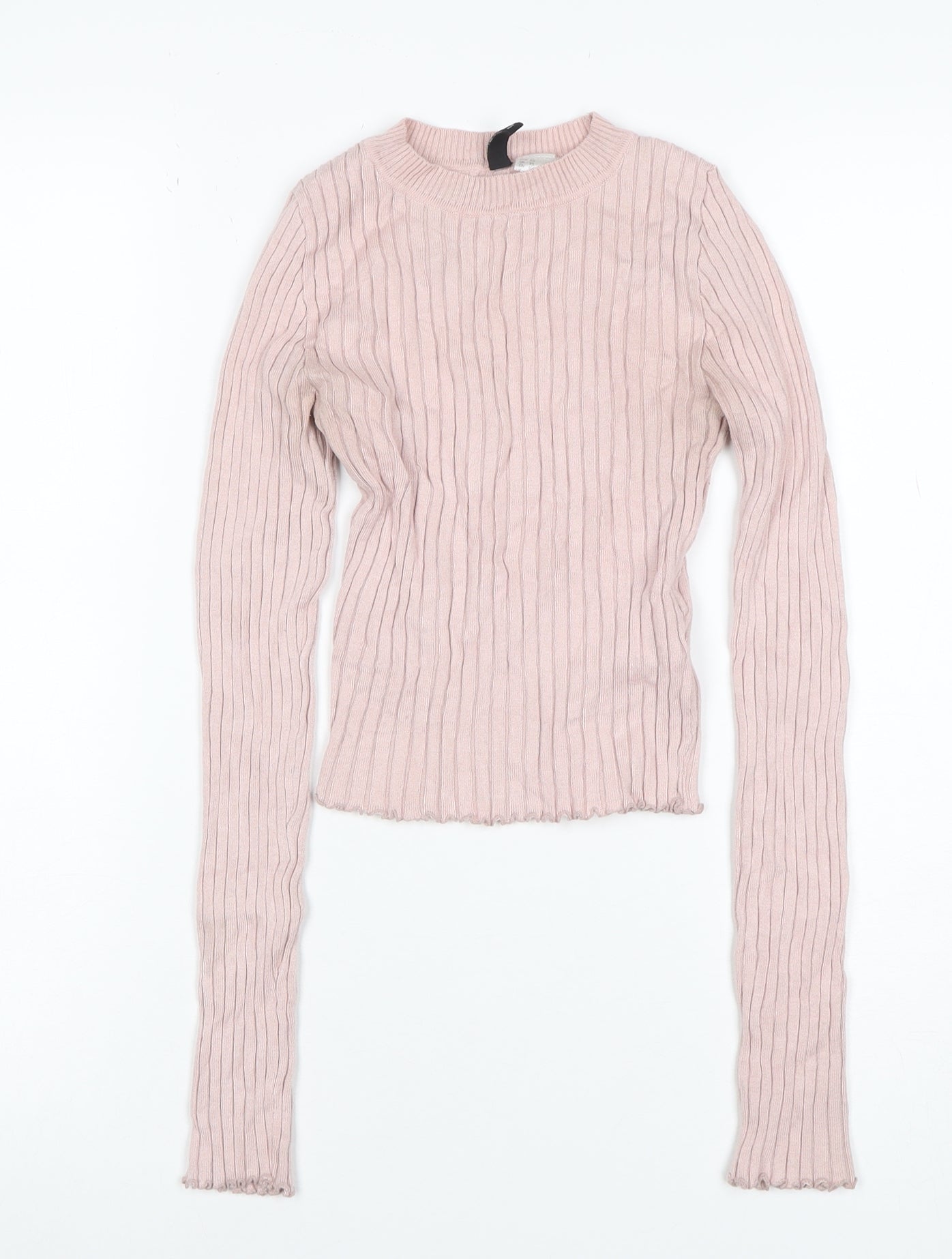MOTF Women’s Pink XS Ribbed Stretch Knit Pullover Jumper
