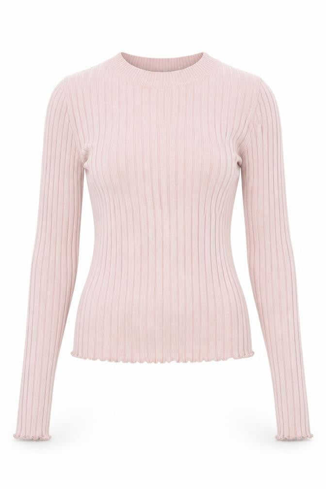 MOTF Women’s Pink XS Ribbed Stretch Knit Pullover Jumper