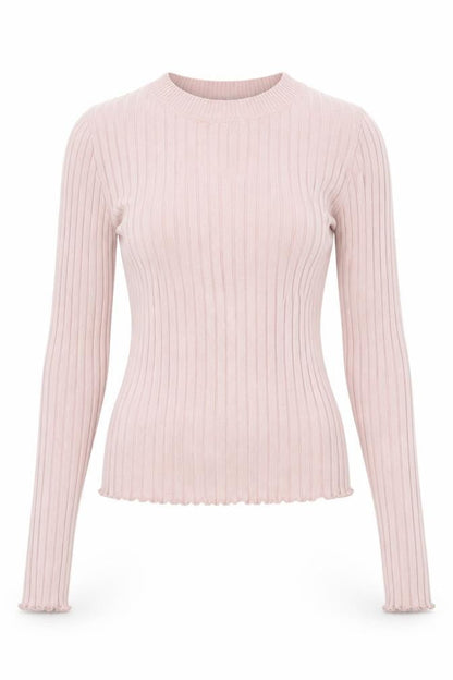MOTF Women’s Pink XS Ribbed Stretch Knit Pullover Jumper