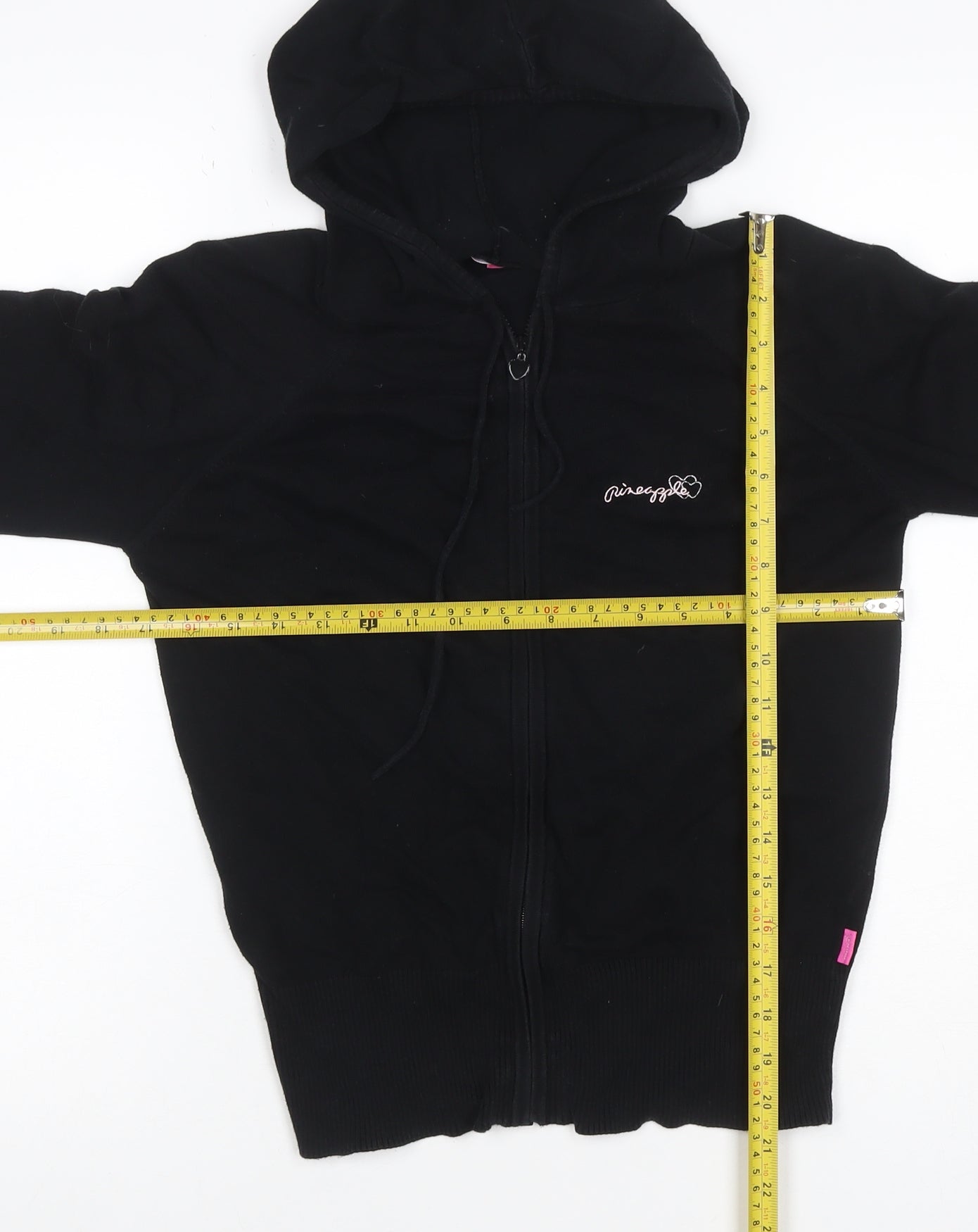 Pineapple Women Black Size 14 Full Zip Hooded Logo Hoodie