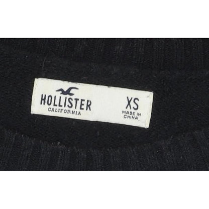 Hollister Women’s XS Black Red White Stripe Crew Neck Knit Jumper