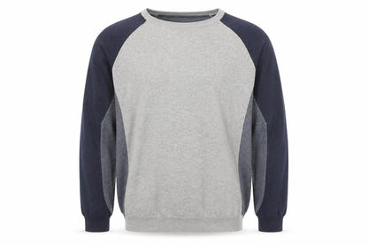 Jasper Conran Men’s Grey & Blue Cotton Knit Pullover Jumper 2XL