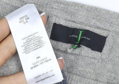 Jasper Conran Men’s Grey & Blue Cotton Knit Pullover Jumper 2XL