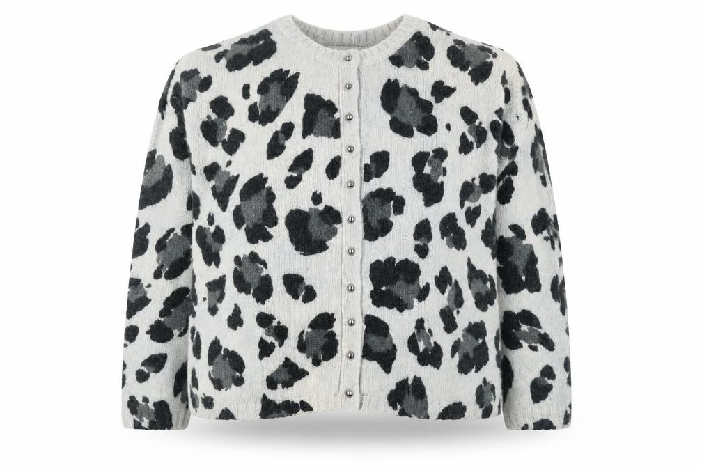 Marks & Spencer Women Blue Leopard Print Knit Cardigan Size L