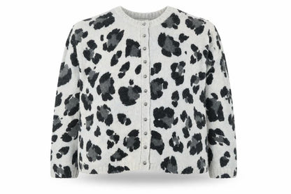 Marks & Spencer Women Blue Leopard Print Knit Cardigan Size L