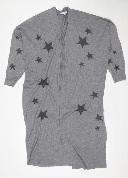 Next Women Grey XL Star Print Wool Blend Knit Pullover Jumper