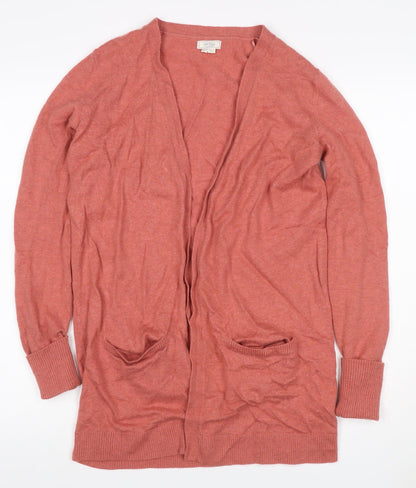 Fat Face Women Pink Wool Cashmere Open Cardigan UK 10 Long Sleeve