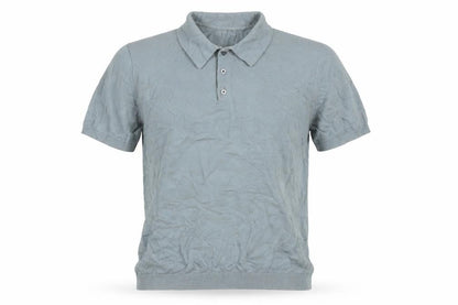 Reiss Men’s Grey Cotton Knit Polo Shirt Size L Short Sleeve