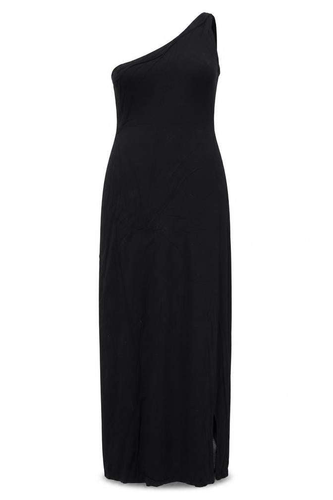Front view of ASOS Women Black UK 16 Long Maxi V-Neck Strappy Dress