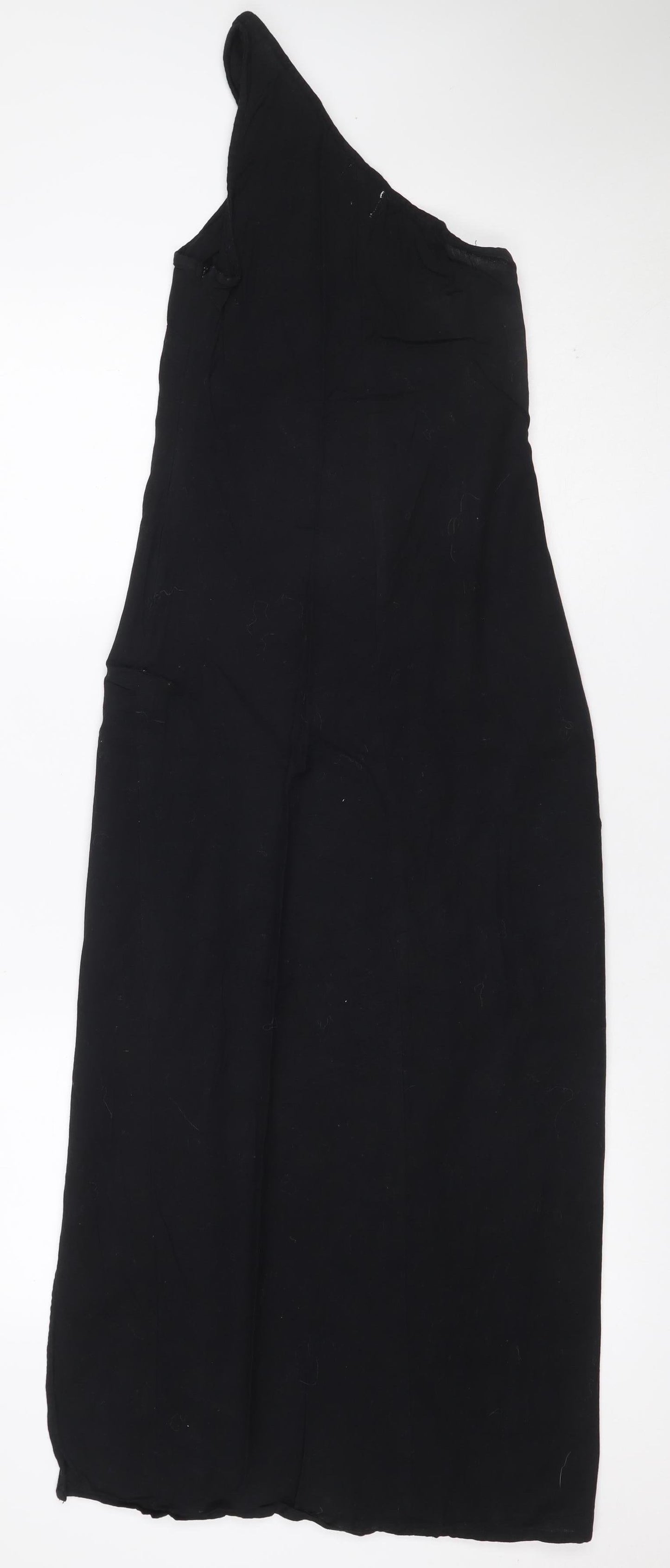 ASOS Women Black UK 16 Long Maxi V-Neck Strappy Dress