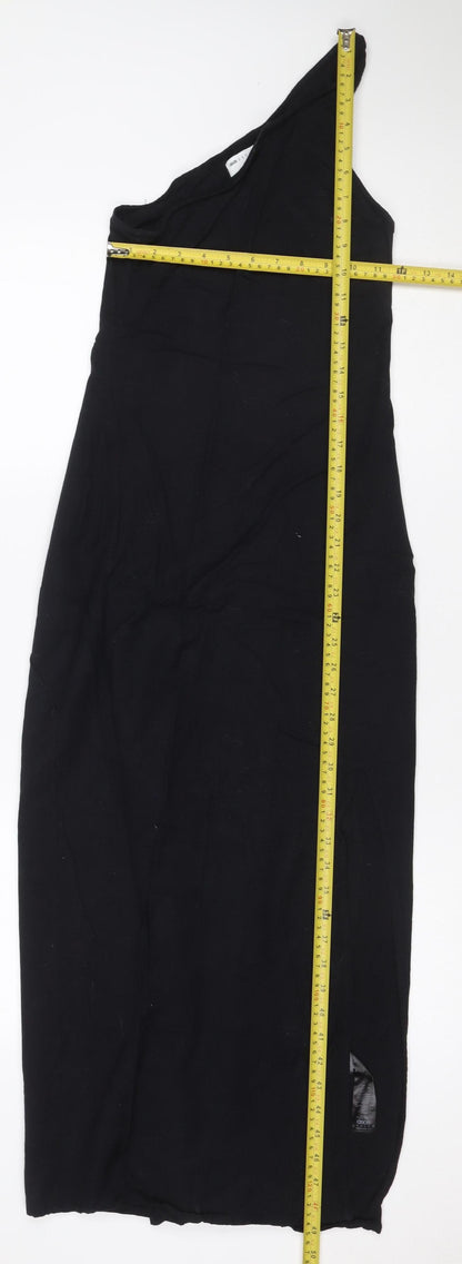 ASOS Women Black UK 16 Long Maxi V-Neck Strappy Dress