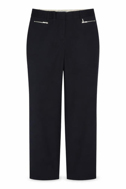 Marks & Spencer Women’s Navy Size 12 Straight Leg Zip Pocket Trousers