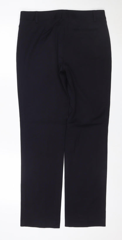 Marks & Spencer Women’s Navy Size 12 Straight Leg Zip Pocket Trousers
