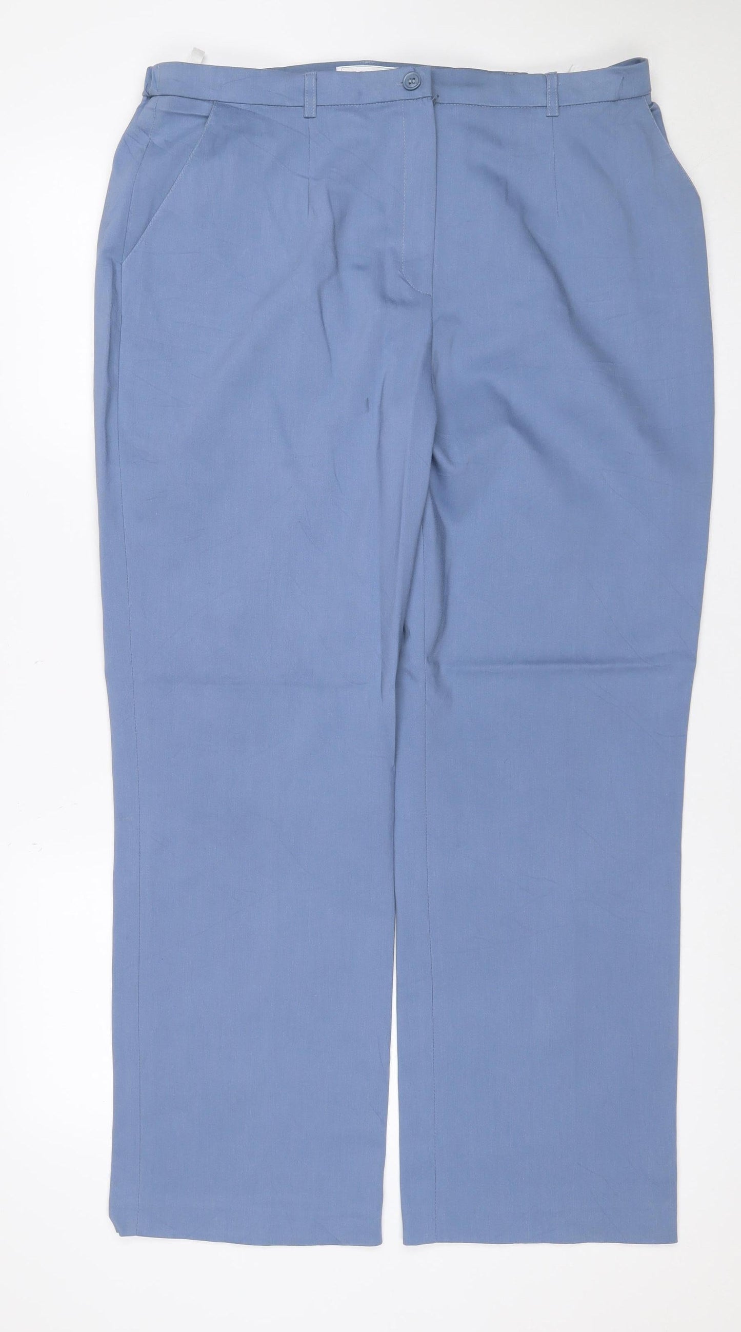 Cotswold Collections Women Blue Size 18 Wide-Leg Lined Trousers