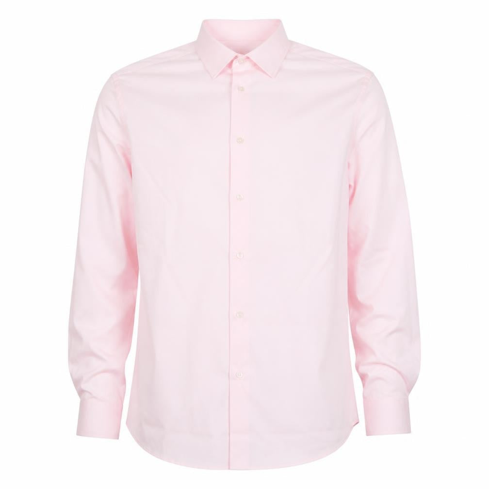 John Lewis Men Pink 16in Tailored Fit Cotton Long Sleeve Formal Shirt