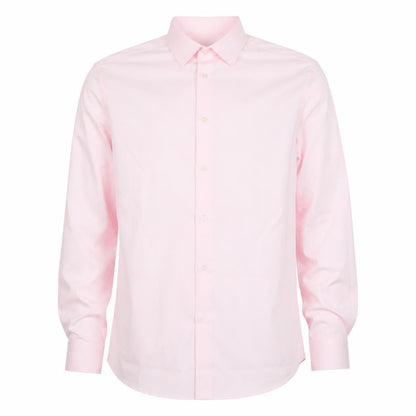 John Lewis Men Pink 16in Tailored Fit Cotton Long Sleeve Formal Shirt