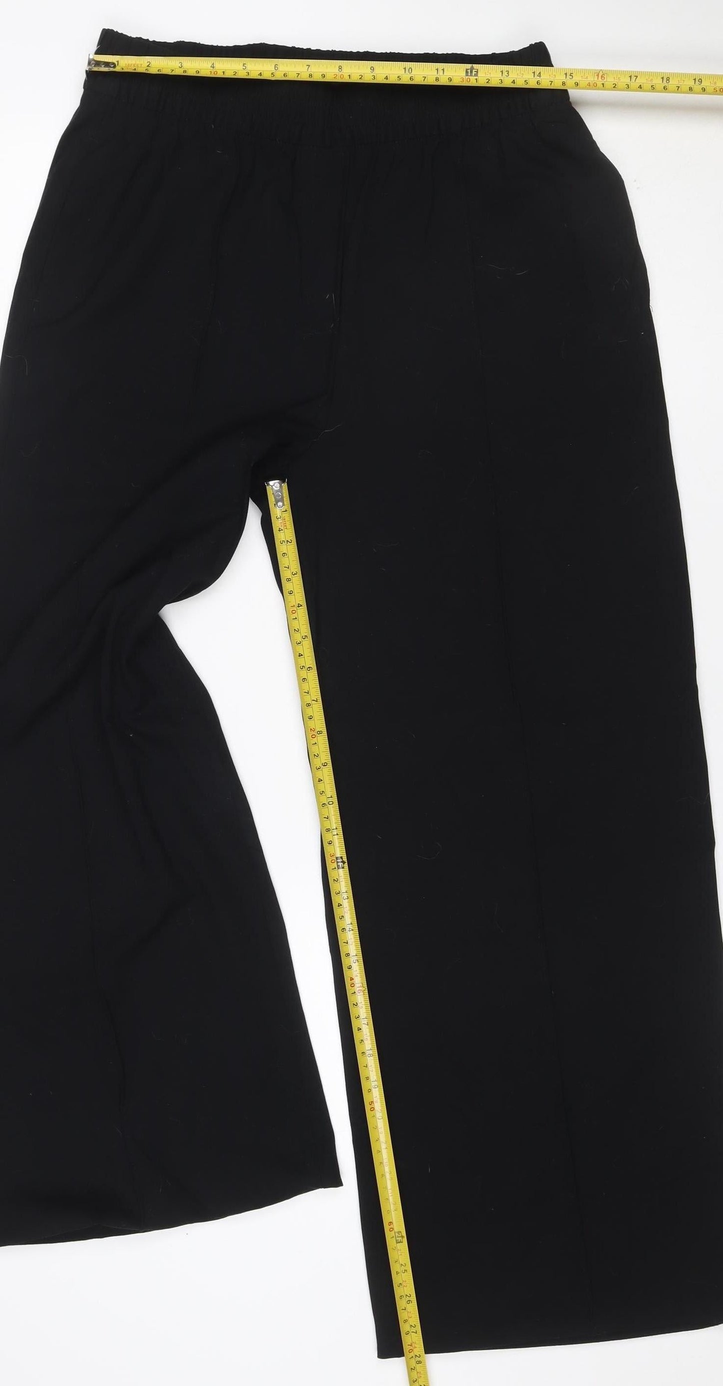 M&S Women’s Black Size 12 Elastic Waist Straight Work Trousers