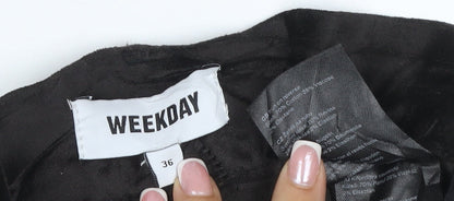 Weekday Women Black UK 8 Wide-Leg Stretch Cotton Blend Jeans