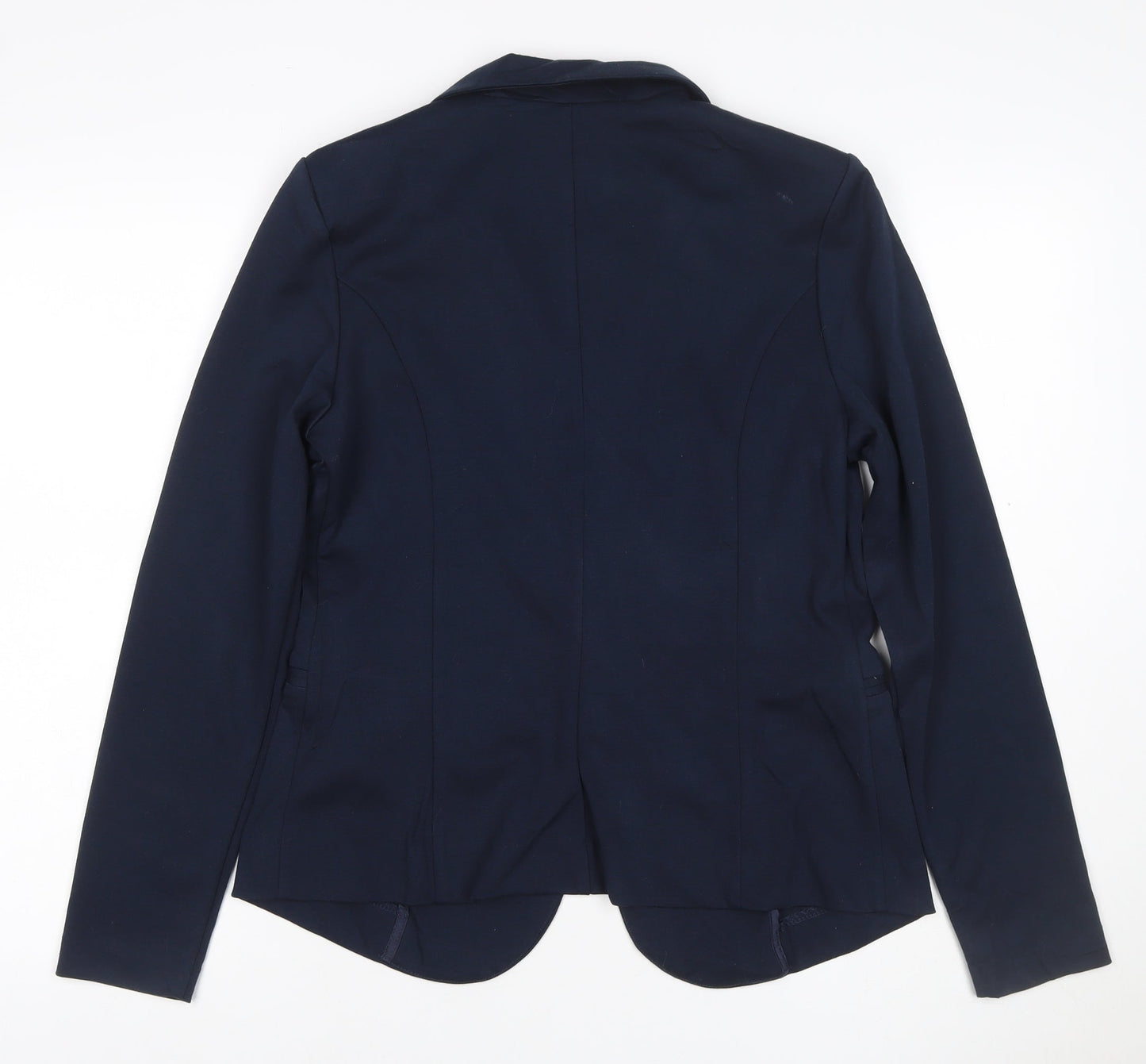 ICHI Women Blue L Single-Breasted Stretch Blazer Business Jacket
