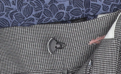 Marks and Spencer Men Grey 30R Regular Fit Check Dress Trousers