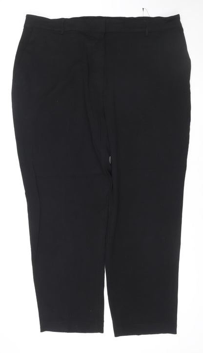 Marks and Spencer Women's Black Size 24 Regular Stretch Dress Trousers