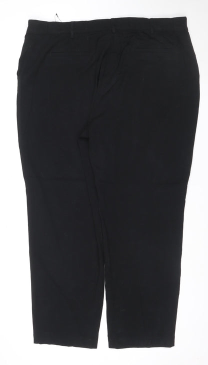 Marks and Spencer Women's Black Size 24 Regular Stretch Dress Trousers