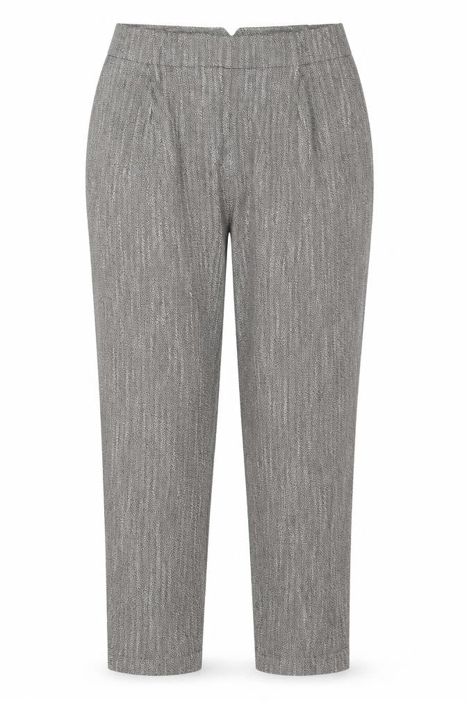 Marks & Spencer Women Grey Mix UK 12 Regular Tapered Knit Cotton Trousers