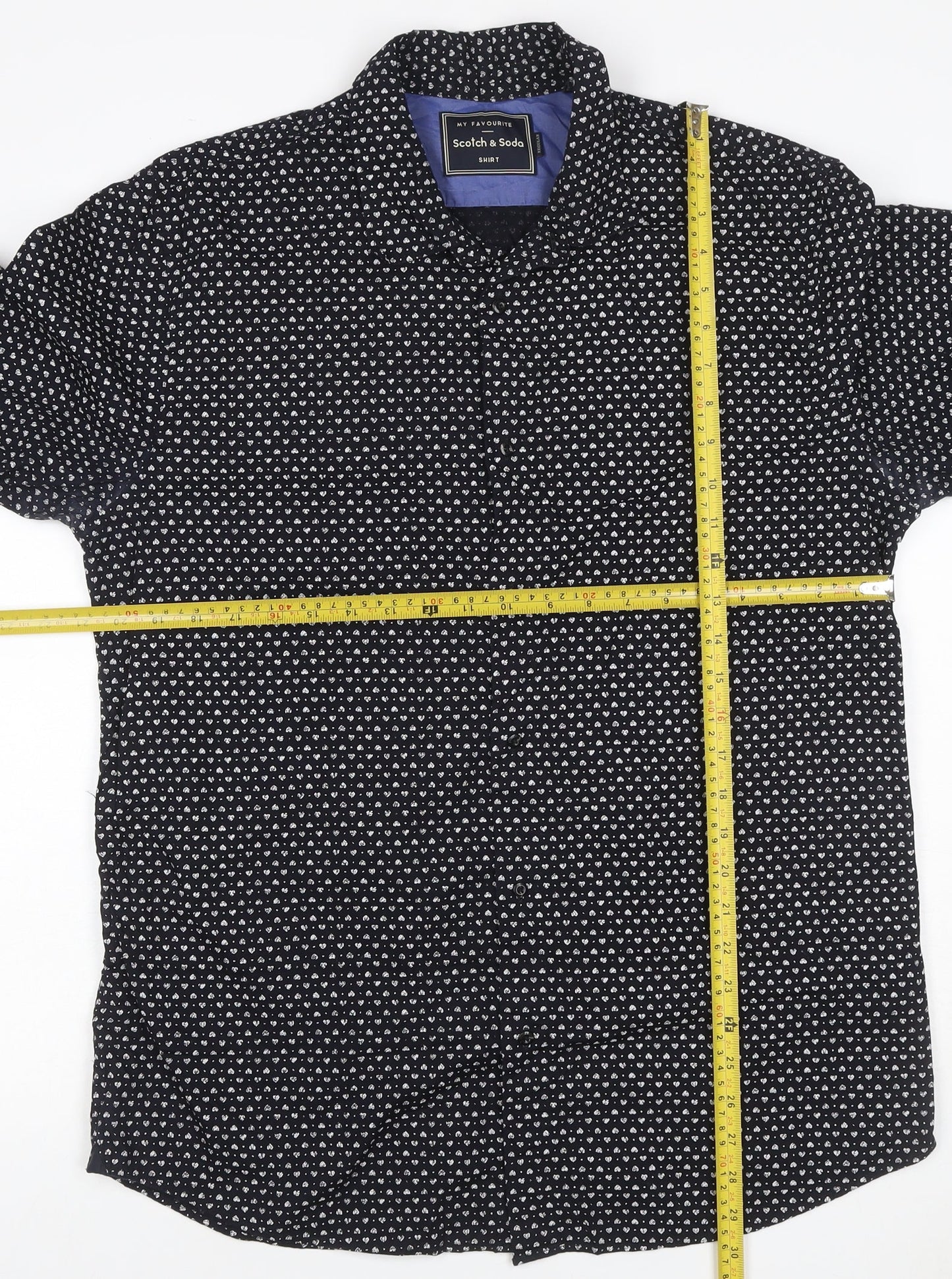 Scotch & Soda Men's Black XL Floral Print Long Sleeve Button-Up Shirt