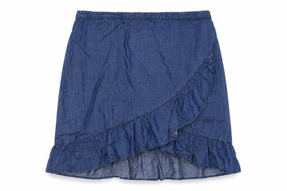 Next Women Blue UK 20 Chambray Wrap Ruffle Knee Length Skirt